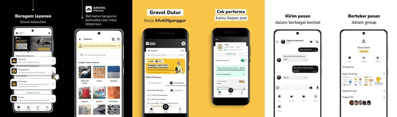 All 3 of Gravel Apps: Gravel, Dulur, Salam