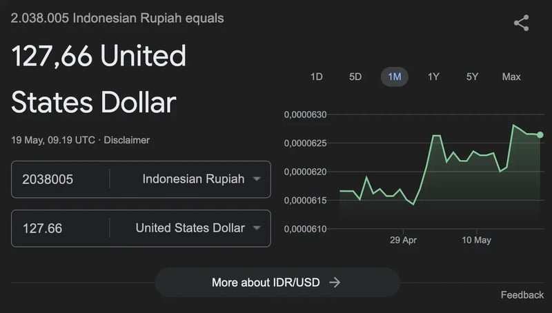 google exchange rate