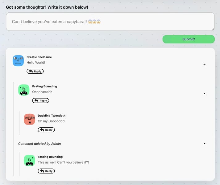 Sample of the Comment Feature
